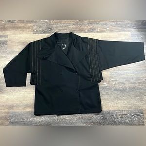 Vintage Unique Cotton Zaharoff Women's Double Breasted Black Jacket